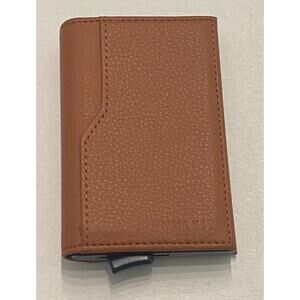 VULKIT Pop-Up Card Holder Wallet w/ ID Window – Brown (RFID, Slim Minimalist)